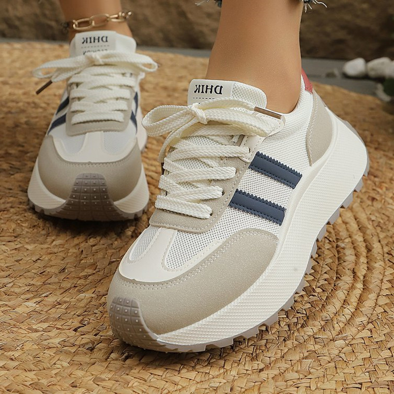Wedge Espadrille Women - รองเท้าผ้าตาข่ายระบายอากาศแฟชั่นสไตล์สปอร์ตแคชชวลสำหรับผู้หญิง รุ่นเสริมส้นแบบ Dad Agan รุ่นใหม่ 2025