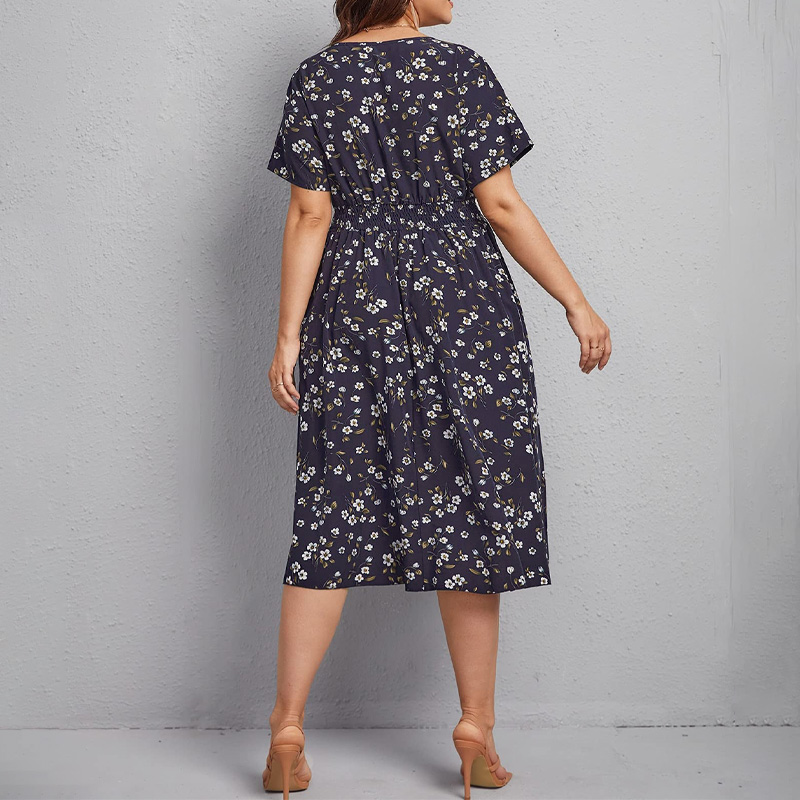 ชุดเดรสผู้หญิงขนาดบวก ชุดเดรสท - Romper Floral Print บทวิจารณ์และราคา