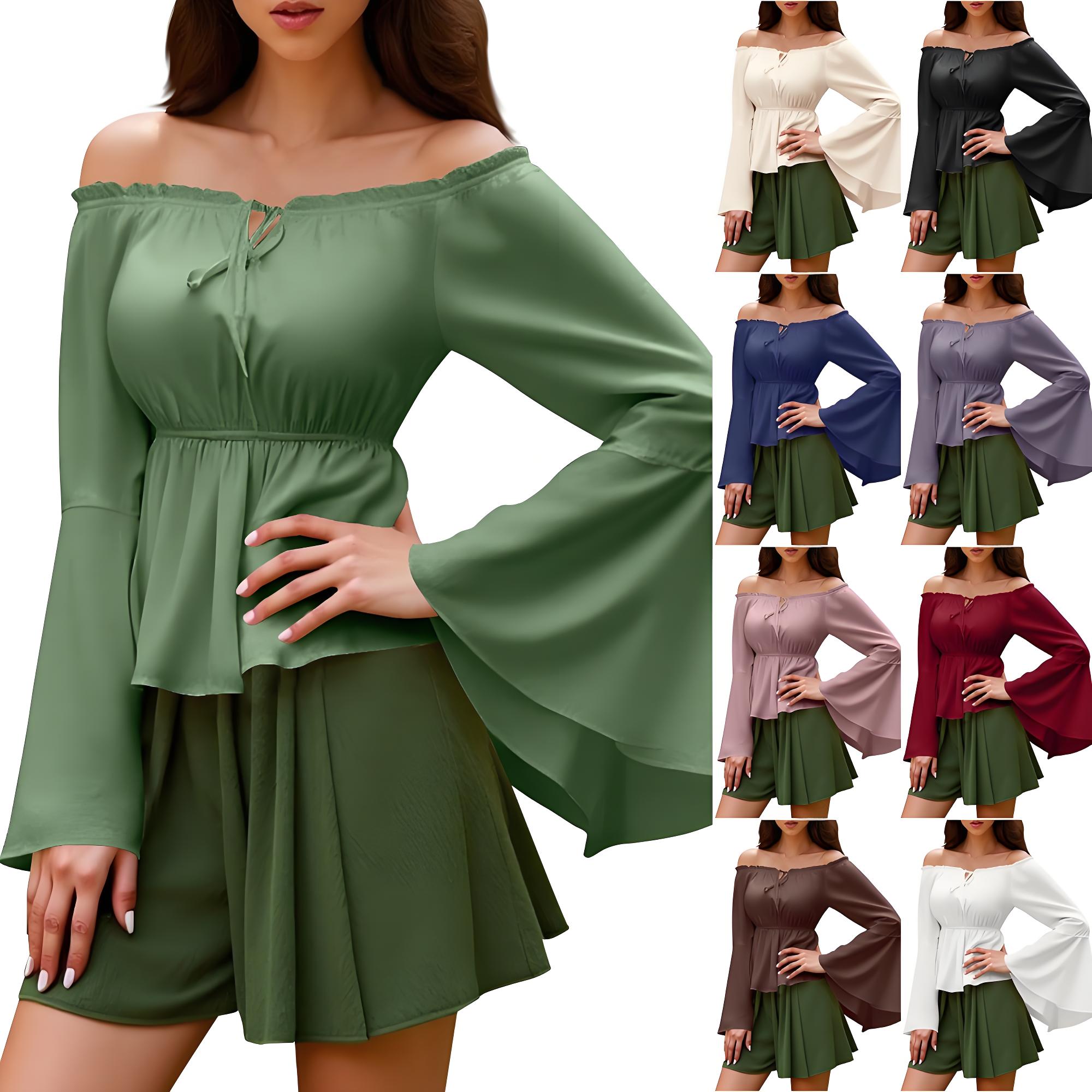 เสื้อเรเนซองส์สไตล์ชาวนา แขนเป - Blouse Off Shoulder บทวิจารณ์และราคา