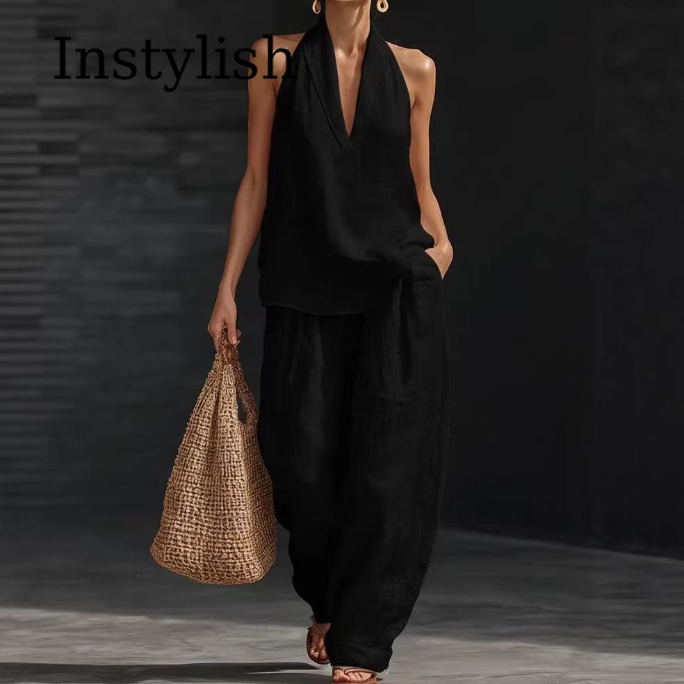 ชุดลำลองผ้าลินินสำหรับผู้หญิงฤ - Linen Pant Wide บทวิจารณ์และราคา