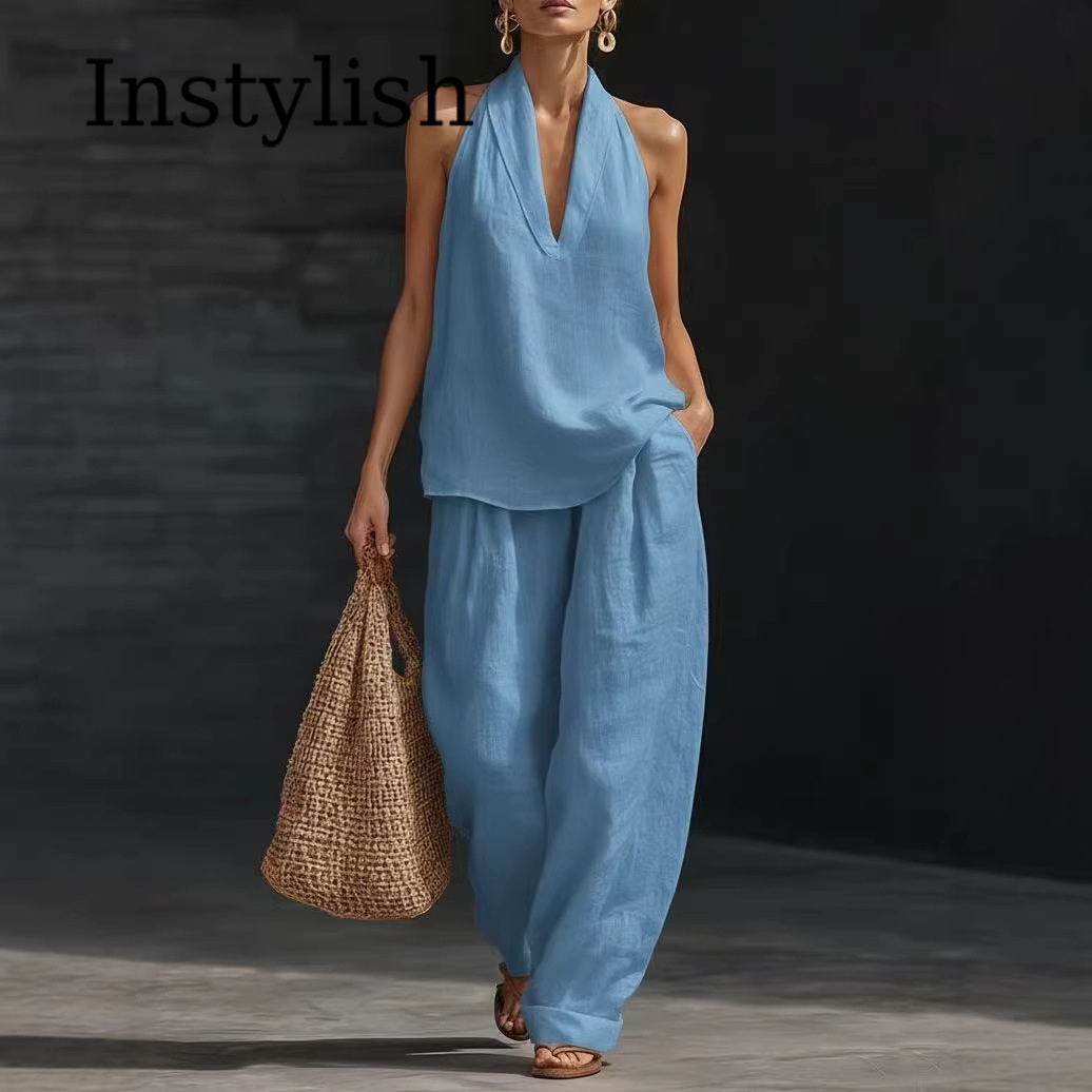 ชุดลำลองผ้าลินินสำหรับผู้หญิงฤ - Linen Pant Wide บทวิจารณ์และราคา
