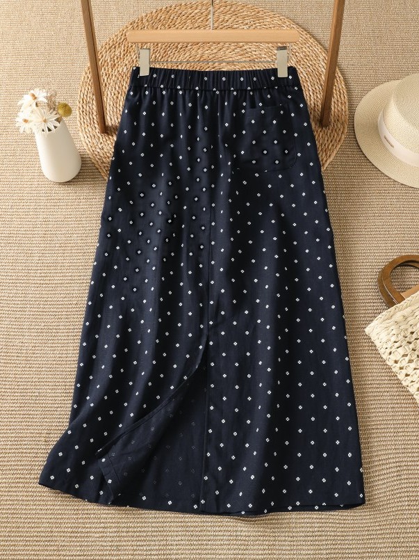 กระโปรงเอวสูงลายดอกไม้ กระโปรง - Midi Skirt Floral บทวิจารณ์และราคา