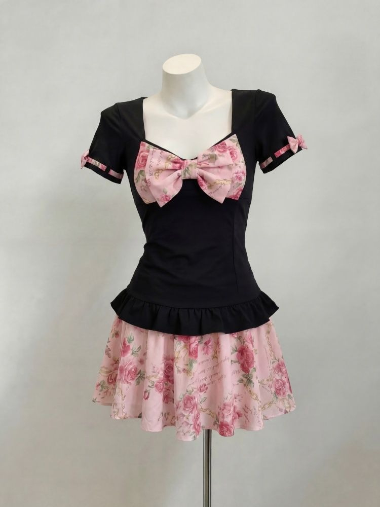 ชุดเซ็ตสองชิ้นลายดอกไม้หวานๆ ส - Romper Floral Print บทวิจารณ์และราคา
